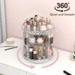Organizador de Maquiagem Giratório 360 Porta Algodão Acrílico